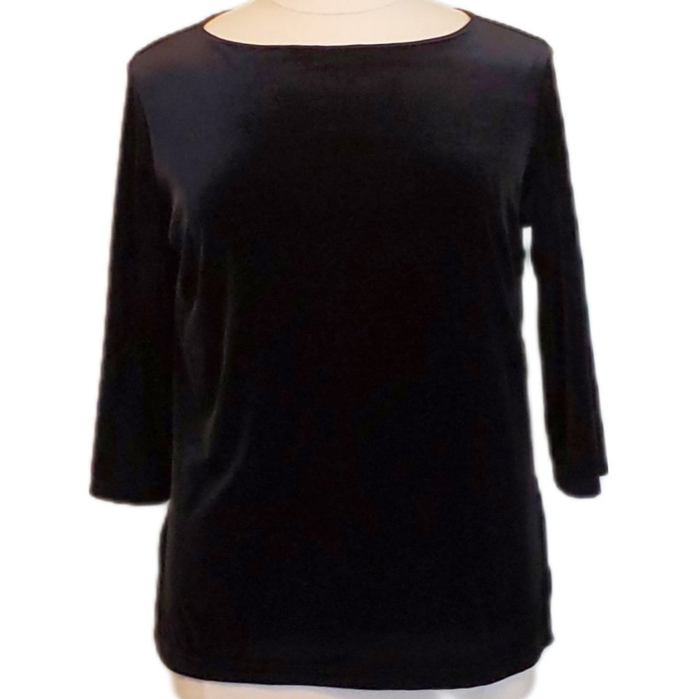 Chico's Black Velvet Shirt Size 3